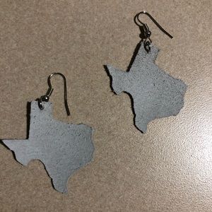 Texas leather earrings